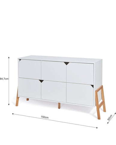 Bellamy Lotta latte 6-drawer chest
