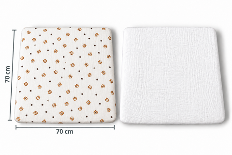 Mk Collection Muslin Fitted 50x90cm Side bed Sheets - 2pcs Fitted