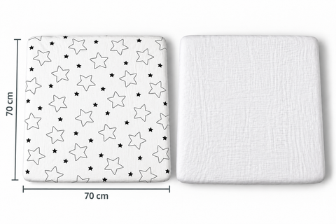 Mk Collection Muslin Fitted 50x90cm Side bed Sheets - 2pcs Fitted