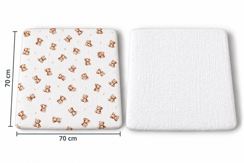 Mk Collection Muslin Fitted 50x90cm Side bed Sheets - 2pcs Fitted