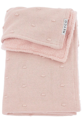 Cot Blanket Velvet Knots Teddy - Soft Pink 100x150cm - Mari Kali Stores Cyprus