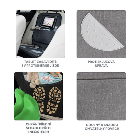 Car seat protector with tablet pocket washable