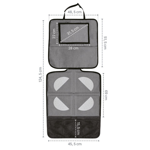 Car seat protector with tablet pocket washable