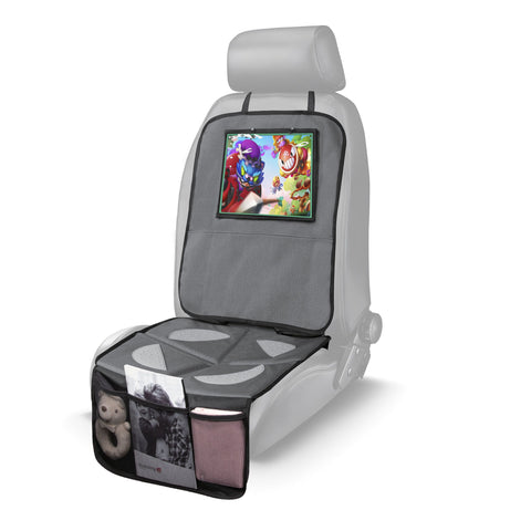 Car seat protector with tablet pocket washable