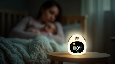 Silicone baby alarm clock with night light and music