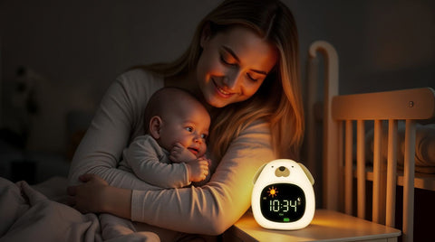 Silicone baby alarm clock with night light and music