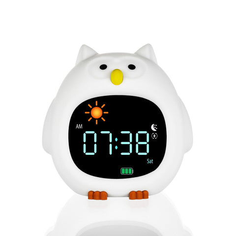Silicone baby alarm clock with night light and music