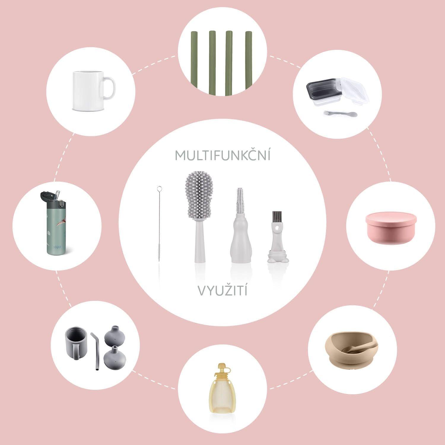 Zopa Silicone Baby Bottle Brush 3in1 - Mari Kali Stores Cyprus