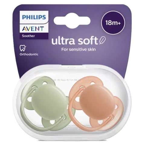 Philips Avent Ultra Soft Orthodontic Silicone Pacifier 18m+ x 2