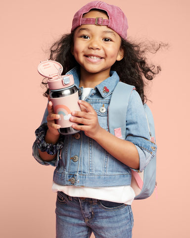 SKIP HOP Spark Style SS Straw Bottle 350 ml- Rainbow