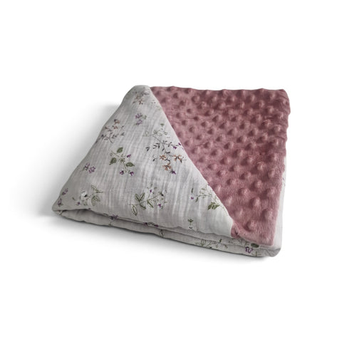 Mk Collection Cozy Double sided Baby Blanket Muslin Minky (80x110cm swaddle / 110x140cm baby bed)