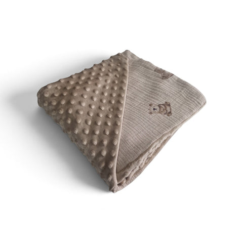Mk Collection Cozy Double sided Baby Blanket Muslin Minky (80x110cm swaddle / 110x140cm baby bed)