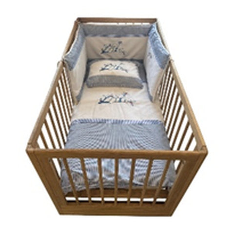 Embroidered Cot Bedding Set 70x140 cm with Mosquito Net