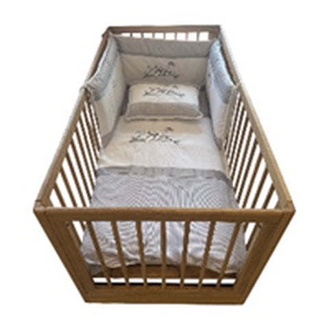 Embroidered Cot Bedding Set 70x140 cm with Mosquito Net