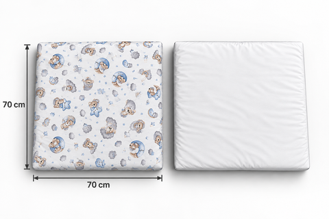 Mk Collection Baby Square 70x70cm fitted sheets, Winter flannel 2 pcs