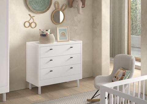 Jaxx Forrest Chest of 3 Drawers Beech White