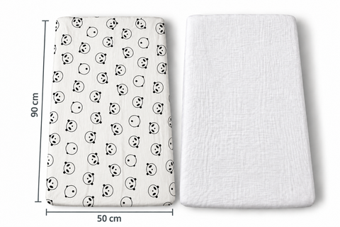 Mk Collection Muslin Fitted 50x90cm Side bed Sheets - 2pcs Fitted
