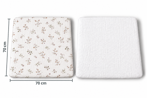 Mk Collection Muslin Fitted 50x90cm Side bed Sheets - 2pcs Fitted