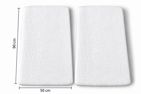 Mk Collection Muslin Fitted 50x90cm Side bed Sheets - 2pcs Fitted
