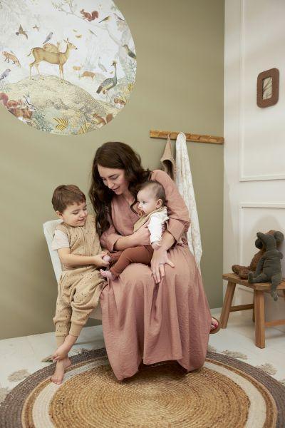 Meyco Baby Summer Sleep Overall Jumper Rib Mini Spot - Toffee Melange - 80cm - Mari Kali Stores Cyprus