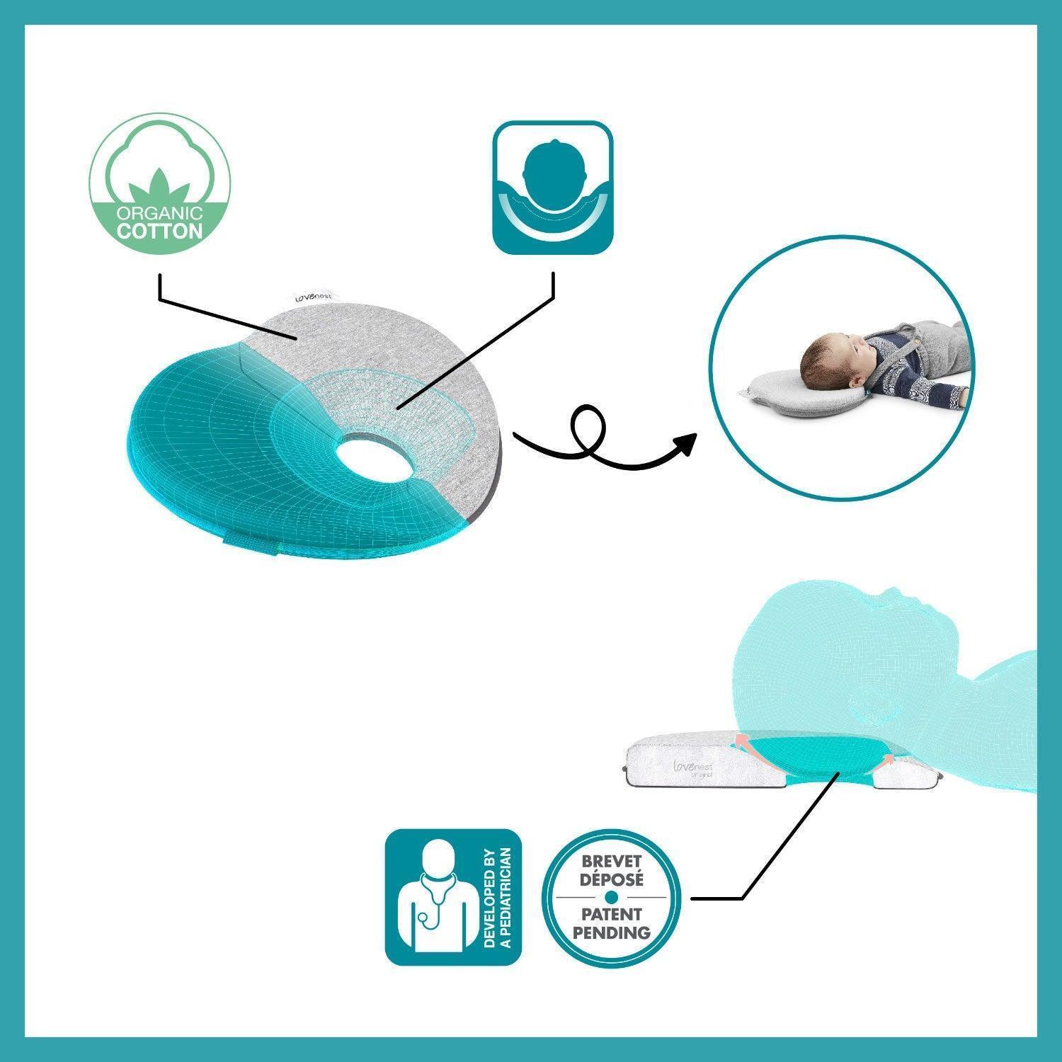 Babymoov - Lovenest Flat Head Baby Pillow - Mari Kali Stores Cyprus