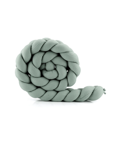 Braided Crib Bumper – Waffle Fabric 210 cm Green