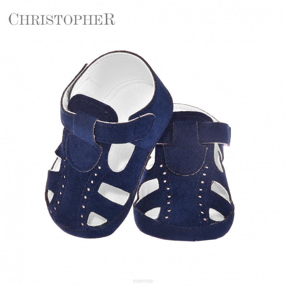 Christopher - Suede Sandal Navy Blue Kod.5324/8 - Mari Kali Stores Cyprus