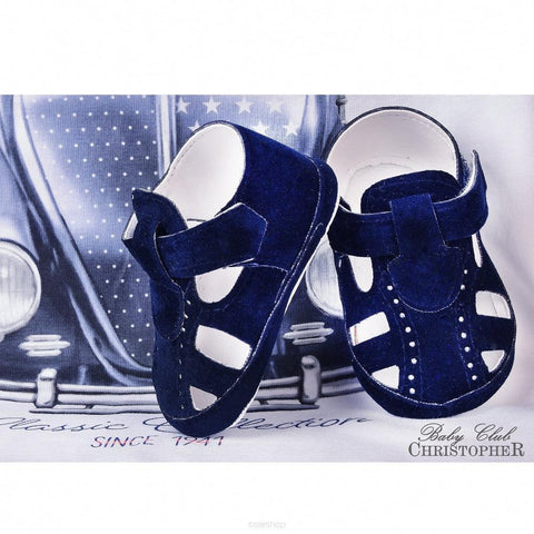 Christopher - Suede Sandal Navy Blue Kod.5324/8 - Mari Kali Stores Cyprus