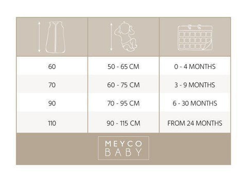 Meyco Baby Sleeping Bag With Detachable Sleeves Slub/smile - Taupe/offwhite - 70cm - Mari Kali Stores Cyprus