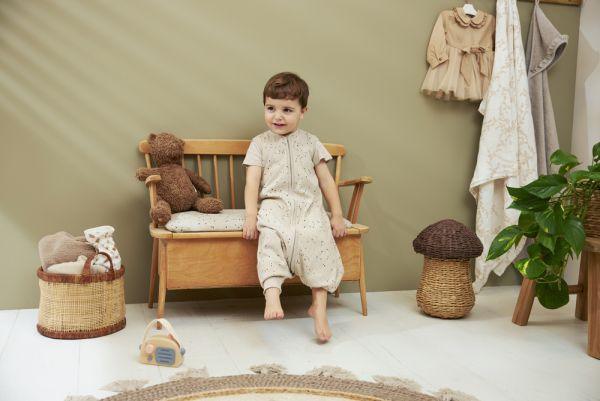 Meyco Baby Summer Sleep Overall Jumper Rib Mini Spot - Sand Melange - 104cm - Mari Kali Stores Cyprus