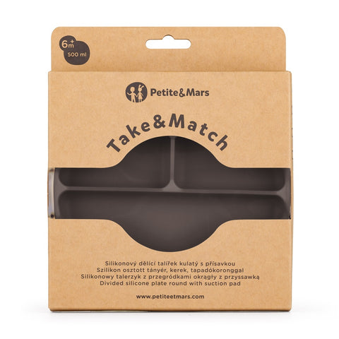 Silicone divided plate round Take&Match 6m+