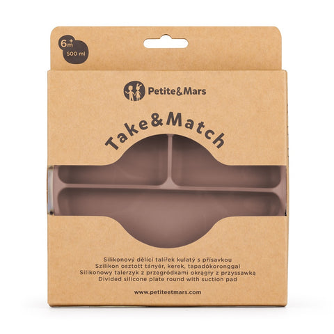 Silicone divided plate round Take&Match 6m+