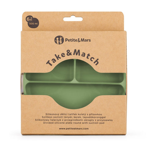 Silicone divided plate round Take&Match 6m+