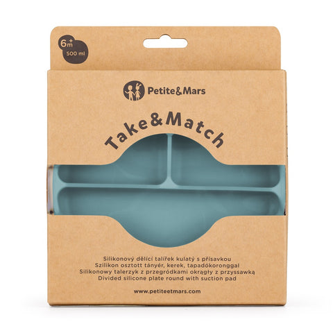 Silicone divided plate round Take&Match 6m+