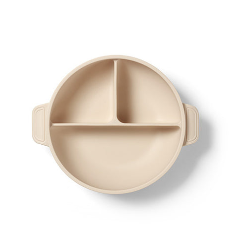 BabyOno Silicone Suction Plate with Lid and 3 Compartments
