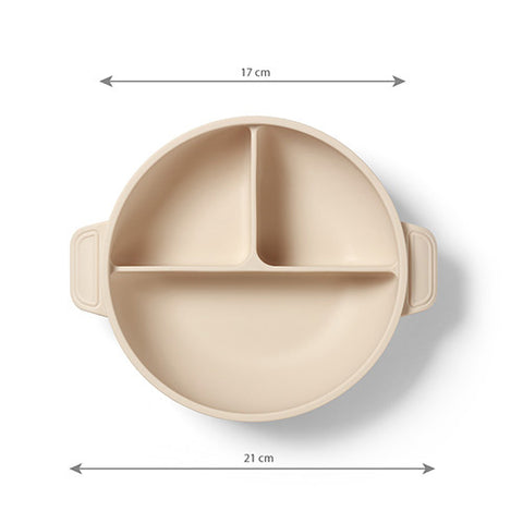 BabyOno Silicone Suction Plate with Lid and 3 Compartments