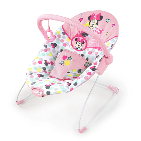 Bright Starts Disney Baby Minnie Mouse Vibrating Baby Bouncer, Spotty Dotty
