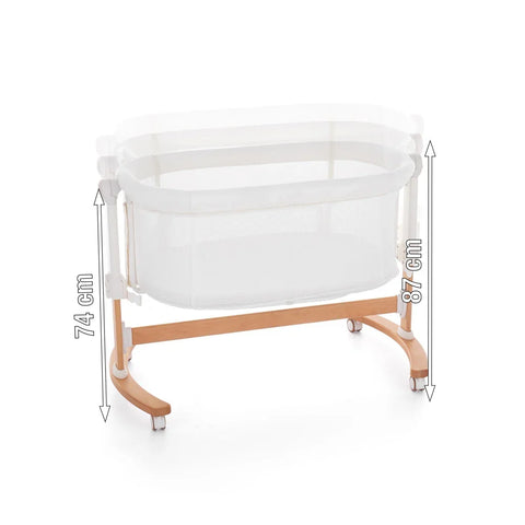Petite&Mars Bedside crib Glory with swing function 2in1
