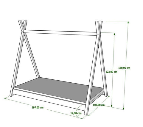 MebleWrobel - MebleWrobel Tipi bed 190X90 Natural - Mari Kali Stores Cyprus