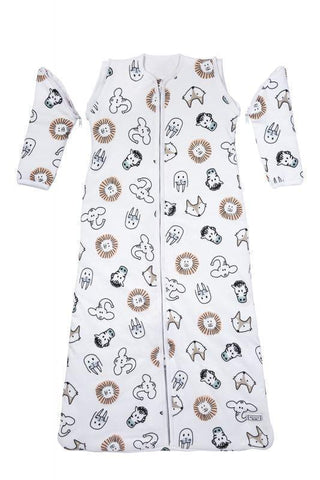 Meyco - Baby Sleeping Bag, Detachable Sleeve Lined Animals 70cm - Mari Kali Stores Cyprus