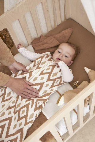 Meyco - Baby Sleeping Bag, Detachable Sleeve Lined Ikat Sand - 70cm - Mari Kali Stores Cyprus