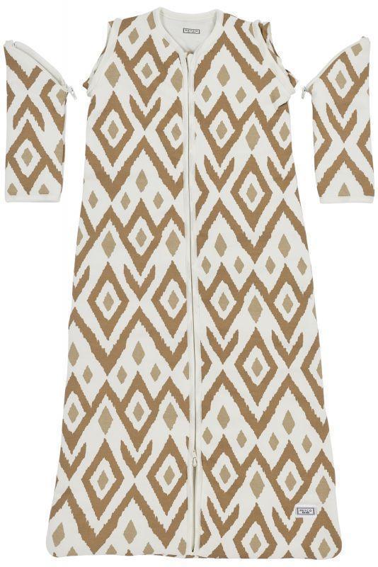 Meyco - Baby Sleeping Bag, Detachable Sleeve Lined Ikat Sand - 70cm - Mari Kali Stores Cyprus