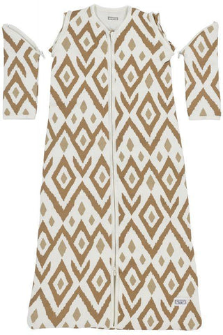 Meyco - Baby Sleeping Bag, Detachable Sleeve Lined Ikat Sand - 70cm - Mari Kali Stores Cyprus