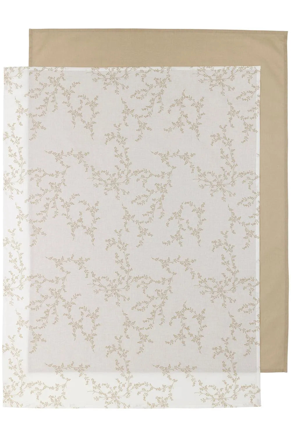 Meyco - Cot Bed Sheets 2-Pack Branches - Sand/Offwhite - Mari Kali Stores Cyprus