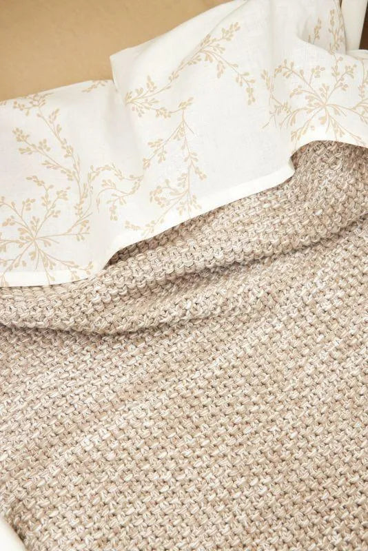 Meyco - Cot Bed Sheets 2-Pack Branches - Sand/Offwhite - Mari Kali Stores Cyprus