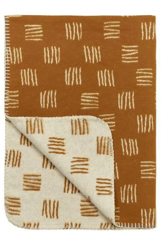 Meyco - Crib Blanket Flanel Block Stripe - Camel/Offwhite - Mari Kali Stores Cyprus