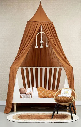 Meyco - Crib Blanket Flanel Block Stripe - Camel/Offwhite - Mari Kali Stores Cyprus