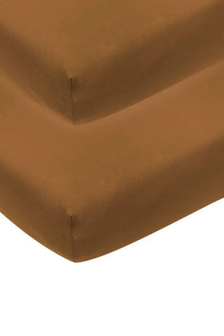 Meyco - Fitted Sheet Co-sleeper 2-pack Uni - Camel - 50x90cm - Mari Kali Stores Cyprus