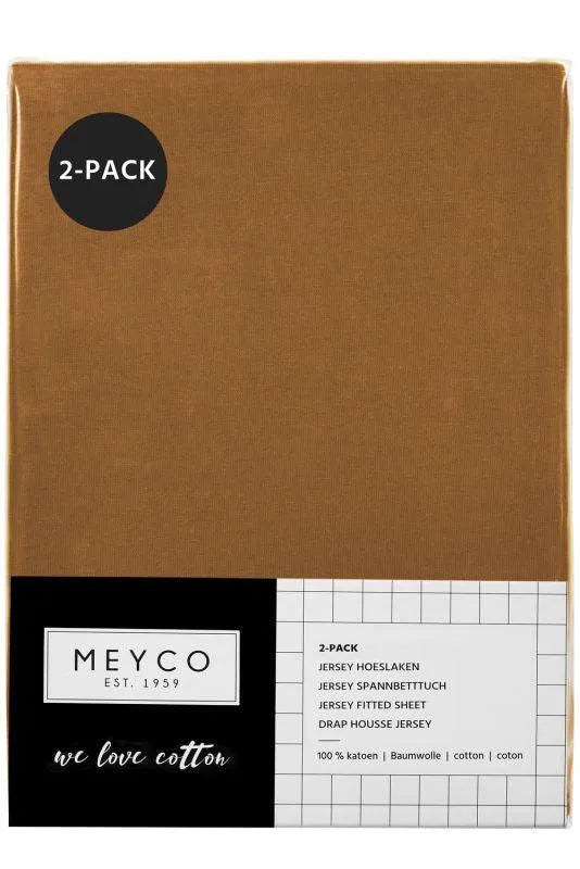 Meyco - Fitted Sheet Co-sleeper 2-pack Uni - Camel - 50x90cm - Mari Kali Stores Cyprus