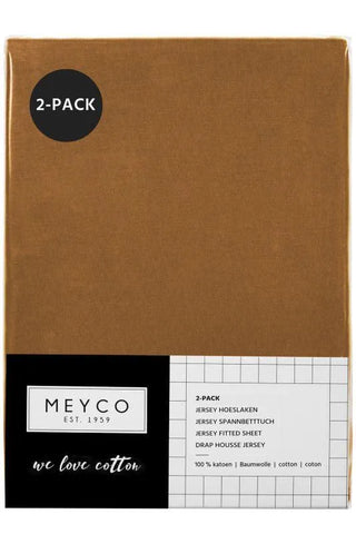 Meyco - Fitted Sheet Co-sleeper 2-pack Uni - Camel - 50x90cm - Mari Kali Stores Cyprus